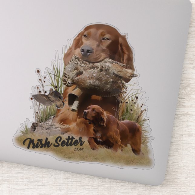 Irish Setter , Woodcock hunting,  Art Sticker (Detail)