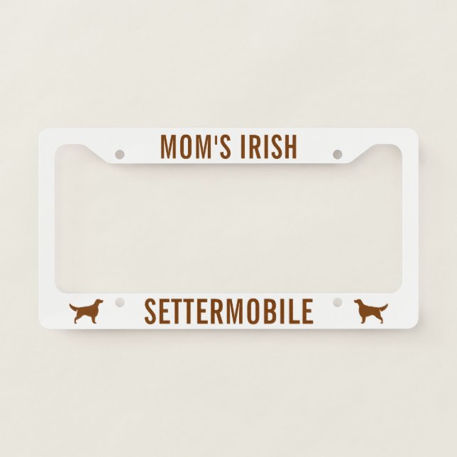 Irish Settermobile | Dog Silhouettes Custom License Plate Frame (Front)
