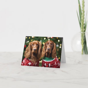 Irish Setters Christmas Card