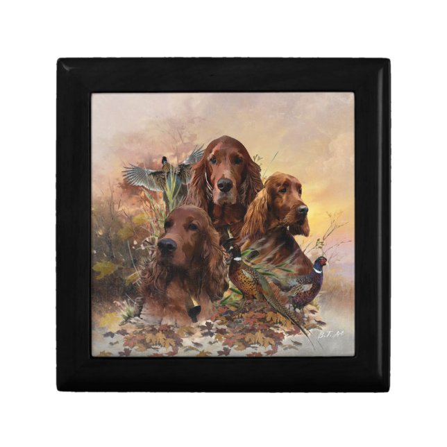  Irish Setters with Pheasants - Passion Hunt Gift Box (Front)