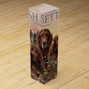 Irish Setters with Pheasants - Passion Hunt Wine Box