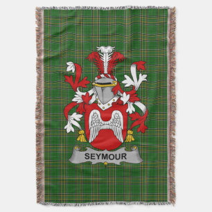  Irish Seymour Coat of Arms Family Crest Ireland Throw Blanket