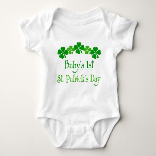 Irish Shamrock 1st St Patricks Day Baby Tee