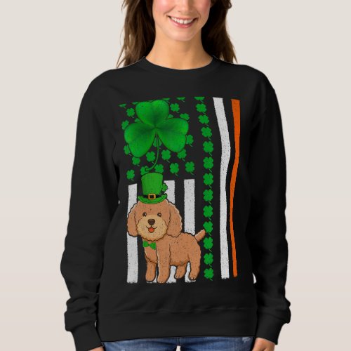 Irish Shamrock American Flag Toy Poodle Dog St Pat Sweatshirt