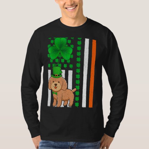 Irish Shamrock American Flag Toy Poodle Dog St Pat T_Shirt