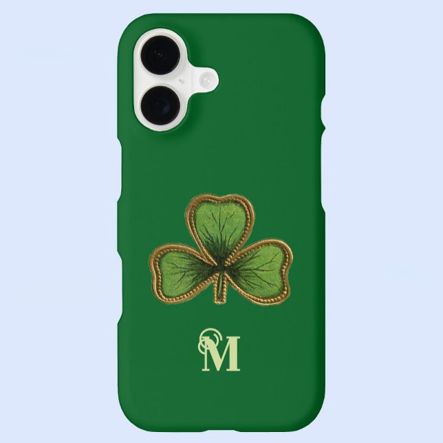 Irish Shamrock and Green St Patrick's Day Monogram Case-Mate iPhone Case (Creator Uploaded)