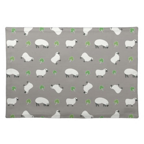 Irish Shamrock and Sheep Pattern Cloth Placemat