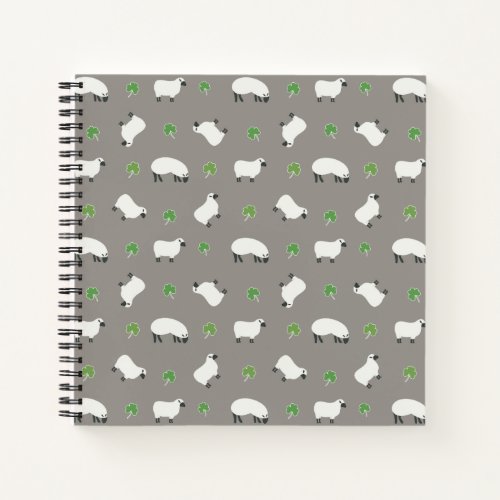 Irish Shamrock and Sheep Pattern Notebook