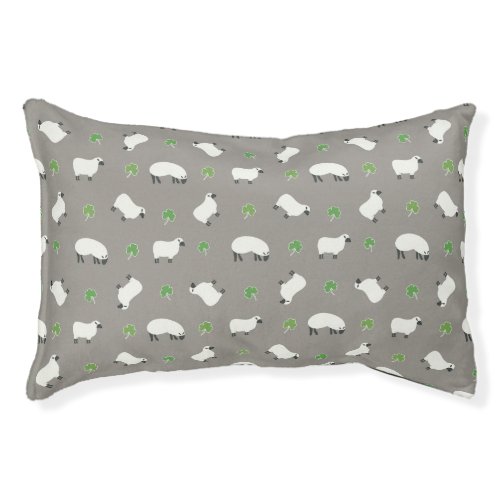 Irish Shamrock and Sheep Pattern Pet Bed