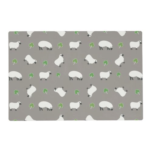 Irish Shamrock and Sheep Pattern Placemat