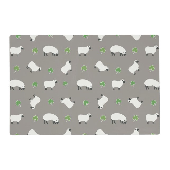 Irish Shamrock and Sheep Pattern Placemat (Front)