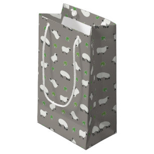 Irish Shamrock and Sheep Pattern Small Gift Bag