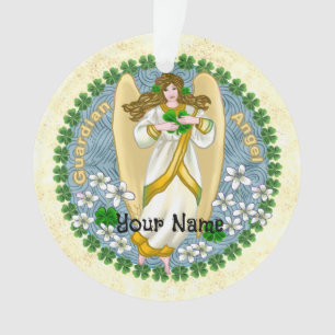 Irish Shamrock Angel Ornament
