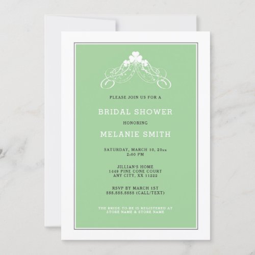 Irish Shamrock Arch Bridal Shower Invitation 3991