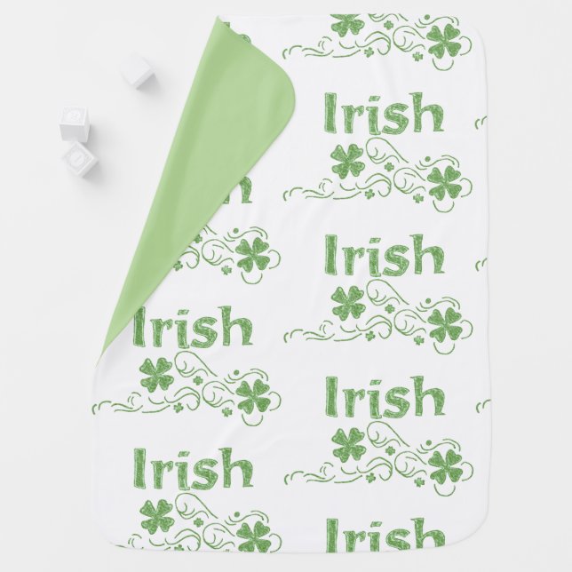 irish shamrock baby blanket (In Situ)