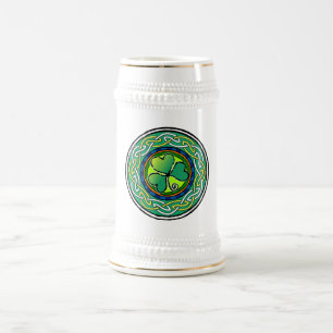 Irish shamrock beer stein
