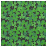 Irish shamrock, black, green clover fabric print