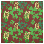 Irish shamrock, black, Irish harp fabric, red 2s Fabric