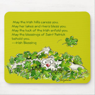 Irish Shamrock Blessing St. Patricks Day Mousepad