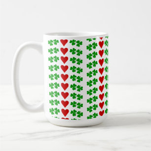 Irish Shamrock borders with red heart Coffee Mug