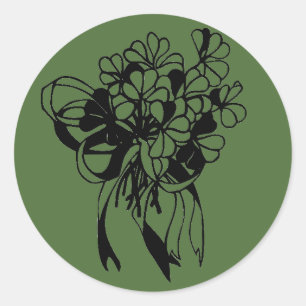 Irish Shamrock Bouquet Green St. Patrick's Day Classic Round Sticker