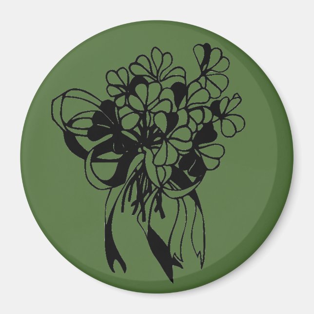 Irish Shamrock Bouquet Green St. Patrick's Day  Magnet (Front)