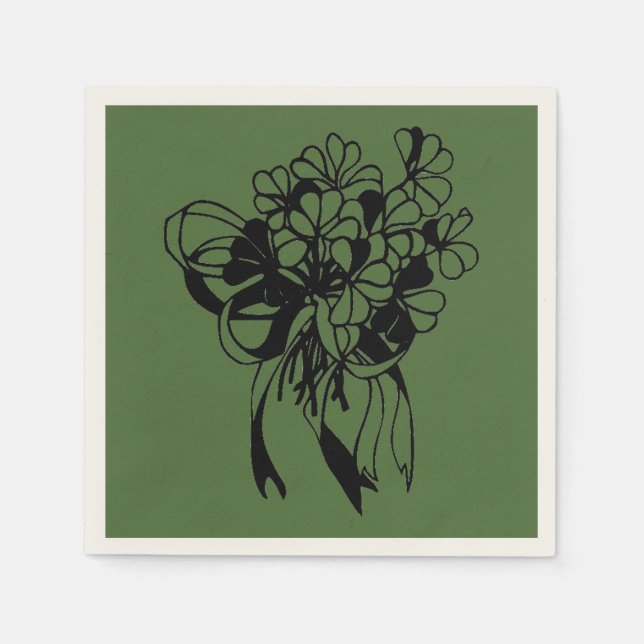 Irish Shamrock Bouquet Green St. Patrick's Day Napkins (Front)