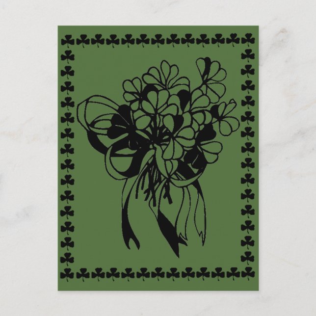 Irish Shamrock Bouquet Green St. Patrick's Day  Postcard (Front)