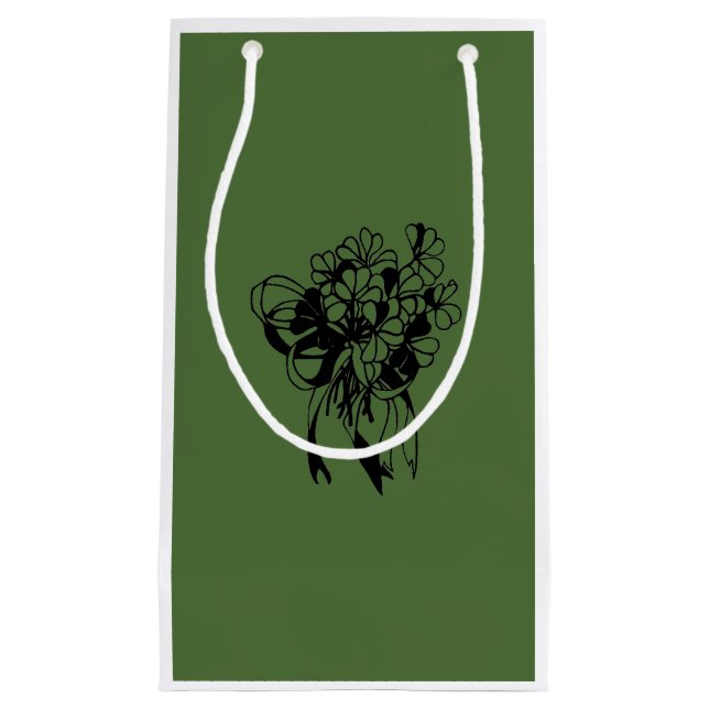 Irish Shamrock Bouquet Green St. Patrick's Day  Small Gift Bag (Front)