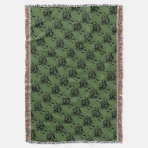 Irish Shamrock Bouquet Green St. Patrick's Day Throw Blanket
