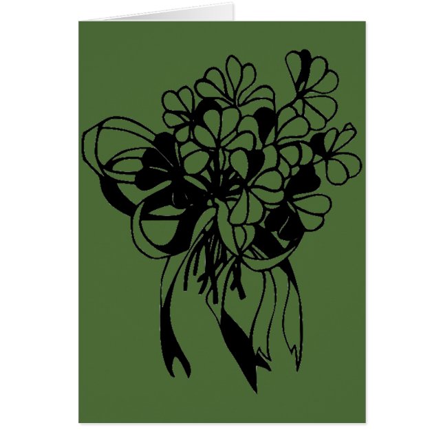 Irish Shamrock Bouquet St. Patrick's Day Card (Front)