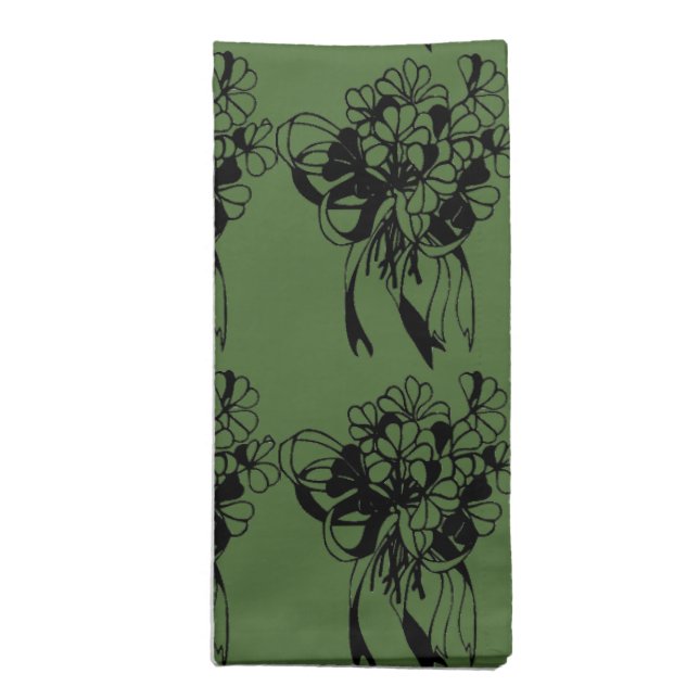 Irish Shamrock Bouquet St. Patrick's Day Green Napkin (Folded)