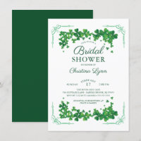 Irish Shamrock Bridal Shower Invitation