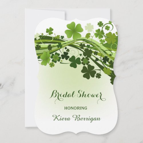 Irish shamrock Bridal Shower Invitation