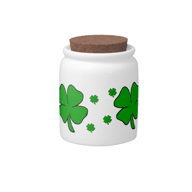 Irish Shamrock   Candy Jar (Front)