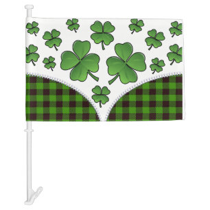 Irish Shamrock Car Flag