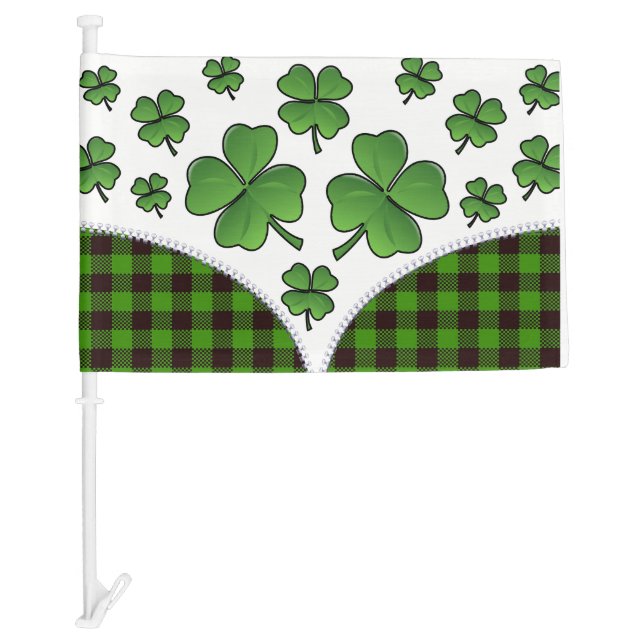 Irish Shamrock  Car Flag (Front)
