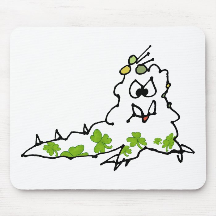 Irish Shamrock Cartoon Slug Monster Mouse Mats