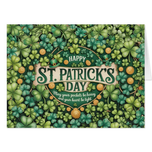 Irish Shamrock Celebration Design Card (Front Horizontal)