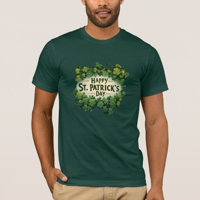 Irish Shamrock Celebration Design T-Shirt (Front)