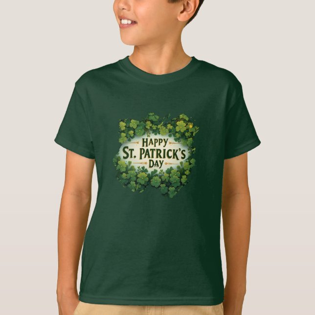 Irish Shamrock Celebration Design T-Shirt (Front)
