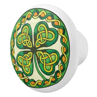 Irish Shamrock Ceramic Knob