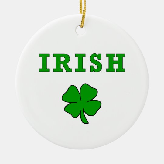 Irish Shamrock Ceramic Ornament