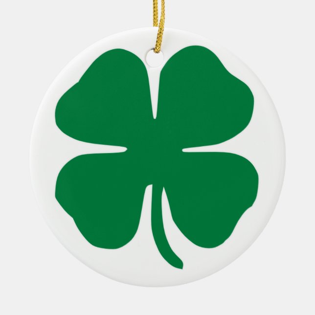 Irish Shamrock Ceramic Ornament (Front)