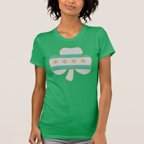 Irish Shamrock Chicago Flag T_Shirt