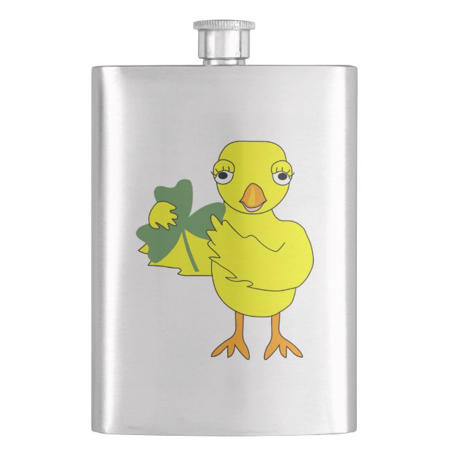 Irish Shamrock Chick Flask (Front)