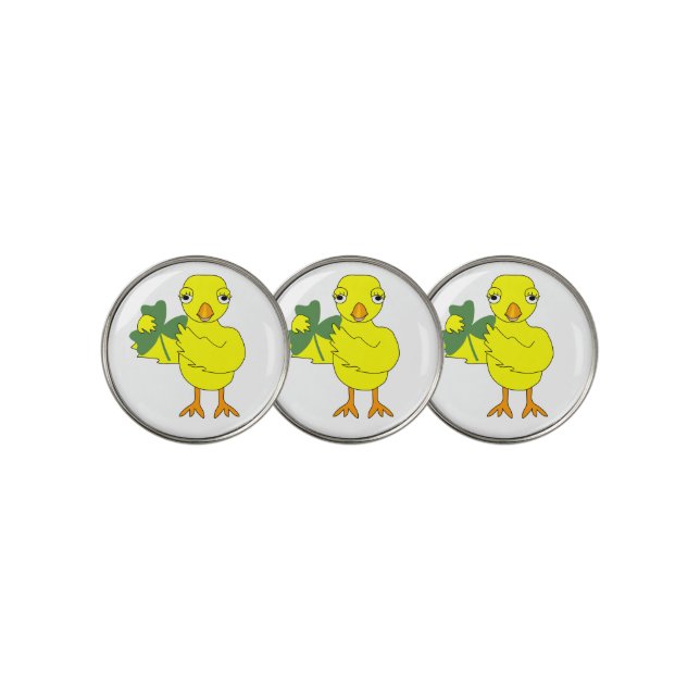 Irish Shamrock Chick Golf Ball Marker (3 Up)
