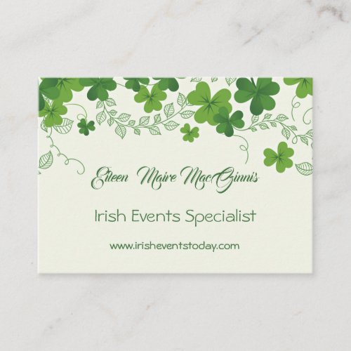 Irish shamrock clover business card