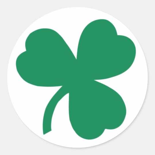 Irish Shamrock Clover Circle Sticker