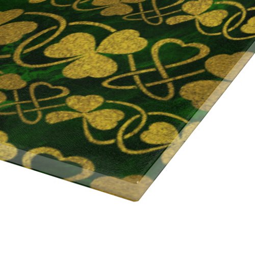 Irish Shamrock _Clover Gold and Green pattern Cutting Board